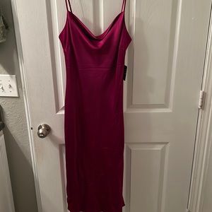 COPY - NWT Express medium midi dress satin drape neck